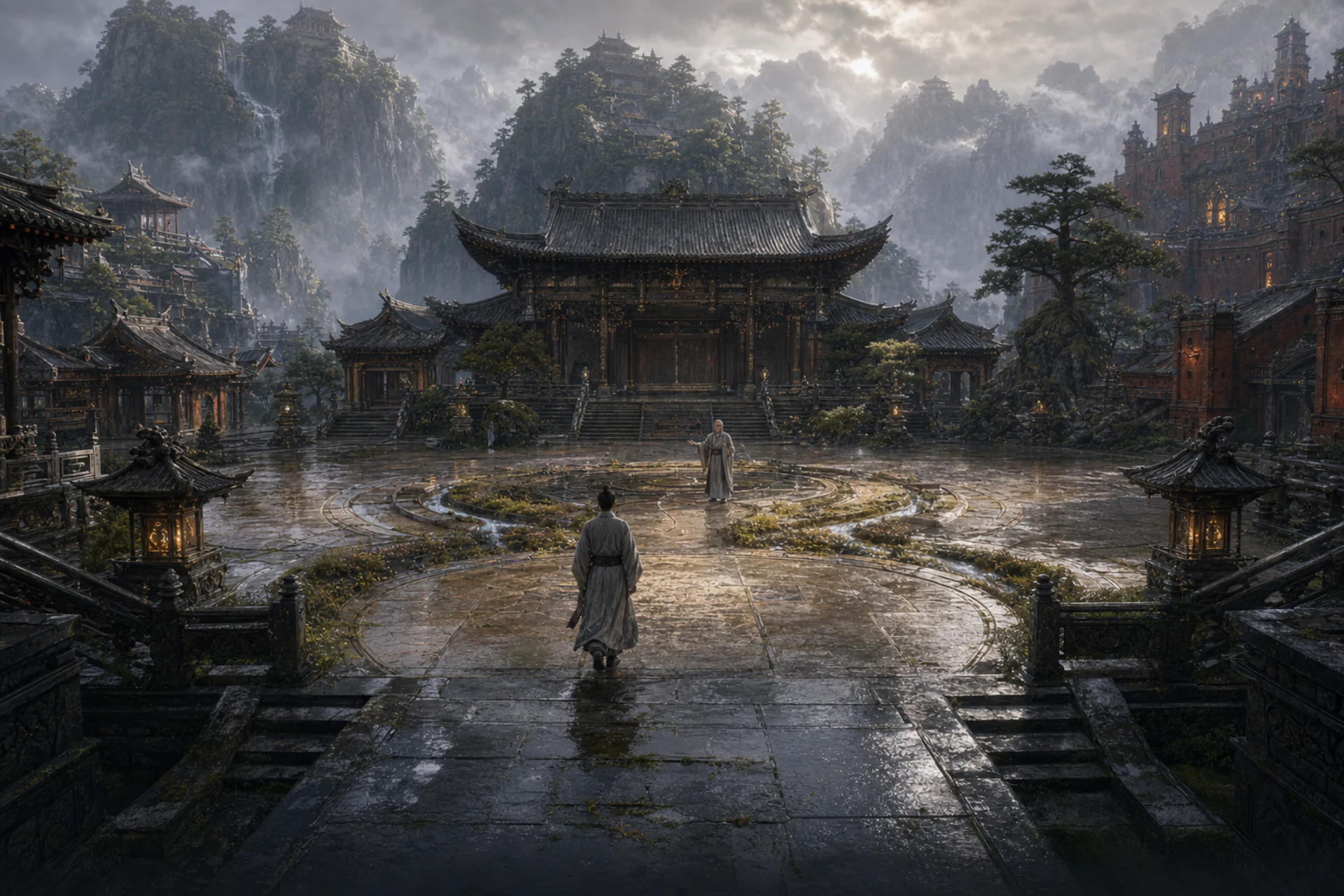雨后天衍圣地中宫演法台，新弟子走向五行汇流地刻